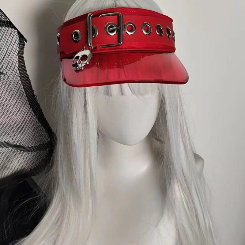 Skull Leather Button Unisex Light PVC Empty Top Baseball Caps Spring and Summer Outdoor Adjustable Casual Hats Sunscreen Y2k Hat - Image 7