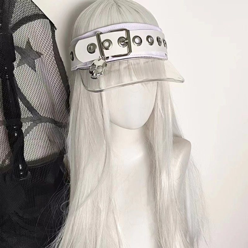 Skull Leather Button Unisex Light PVC Empty Top Baseball Caps Spring and Summer Outdoor Adjustable Casual Hats Sunscreen Y2k Hat - Image 9