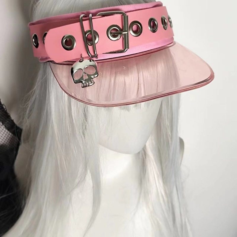 Skull Leather Button Unisex Light PVC Empty Top Baseball Caps Spring and Summer Outdoor Adjustable Casual Hats Sunscreen Y2k Hat - Image 10