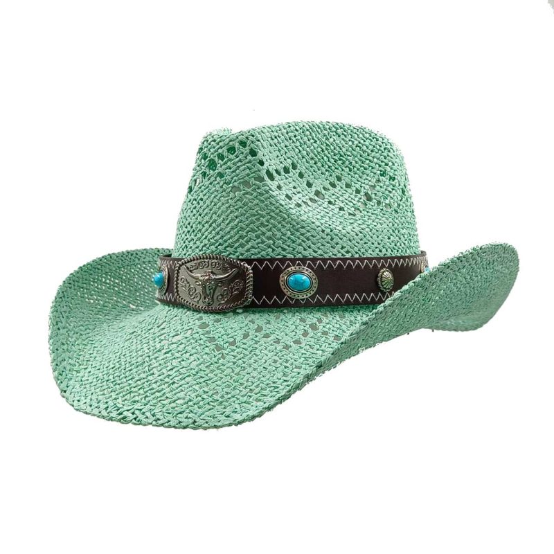 Navy blue western cowboy straw hat custom men and women retro jazz straw hat hollow hat sun hat sombrero cowboy - Image 35