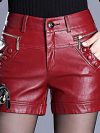Leather Shorts Women Autumn Winter PU Sexy Shorts High Waist Casual Straight Slim High Waist Short Women Shorts Large Size