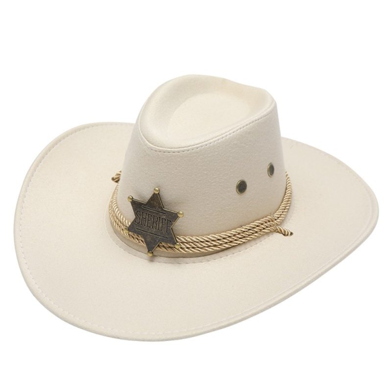 Unisex Artificial Suede Beach Cowboy Hat Wide Brim Sun Protection Party Cosplay Hat Solid Color Breathable Jazz Hat - Image 10