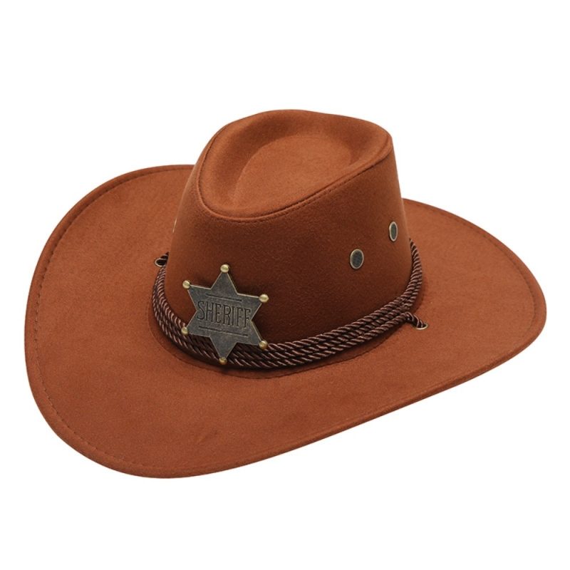 Unisex Artificial Suede Beach Cowboy Hat Wide Brim Sun Protection Party Cosplay Hat Solid Color Breathable Jazz Hat - Image 11