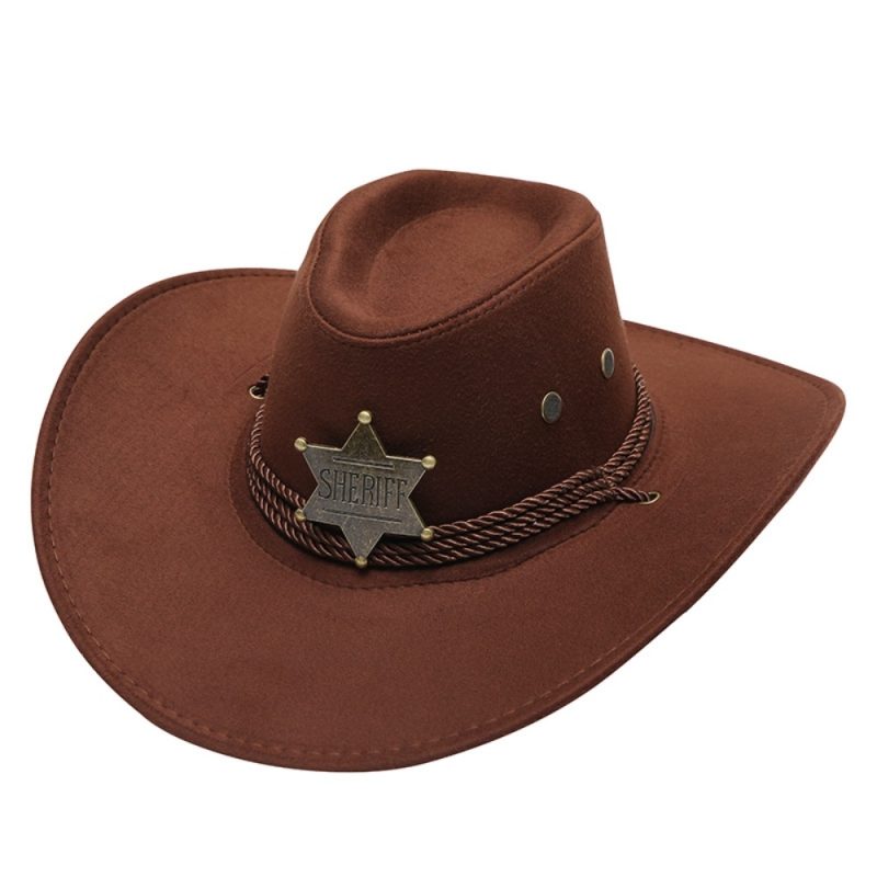Unisex Artificial Suede Beach Cowboy Hat Wide Brim Sun Protection Party Cosplay Hat Solid Color Breathable Jazz Hat - Image 13