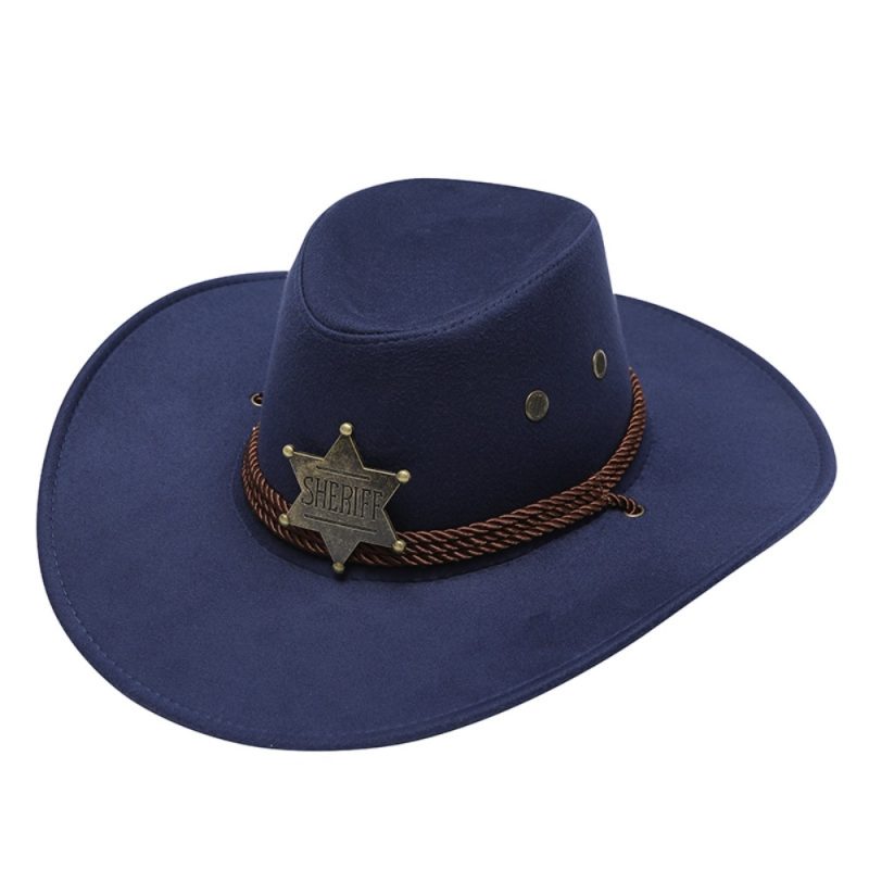 Unisex Artificial Suede Beach Cowboy Hat Wide Brim Sun Protection Party Cosplay Hat Solid Color Breathable Jazz Hat - Image 14