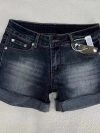 Retro Roll Up Hem Deep Blue Denim Shorts Women Summer Sexy Low Rise Hip Covering Hot Pants American Distressed Washed Jean Short