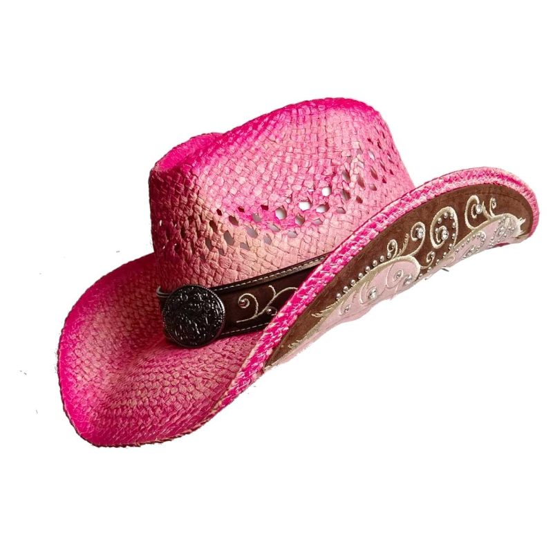 Western cowboy straw hat men and women retro wide-brimmed Cowboy Straw Hat Embroidered Wide Brim chapeau cowboy