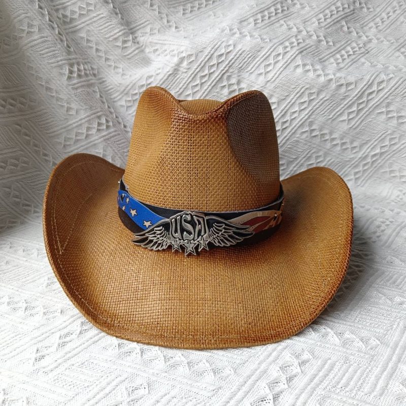 Cowboy straw hat for men and women summer beach sun hat retro curled cowboy hat for women sombrero vaquero - Image 28