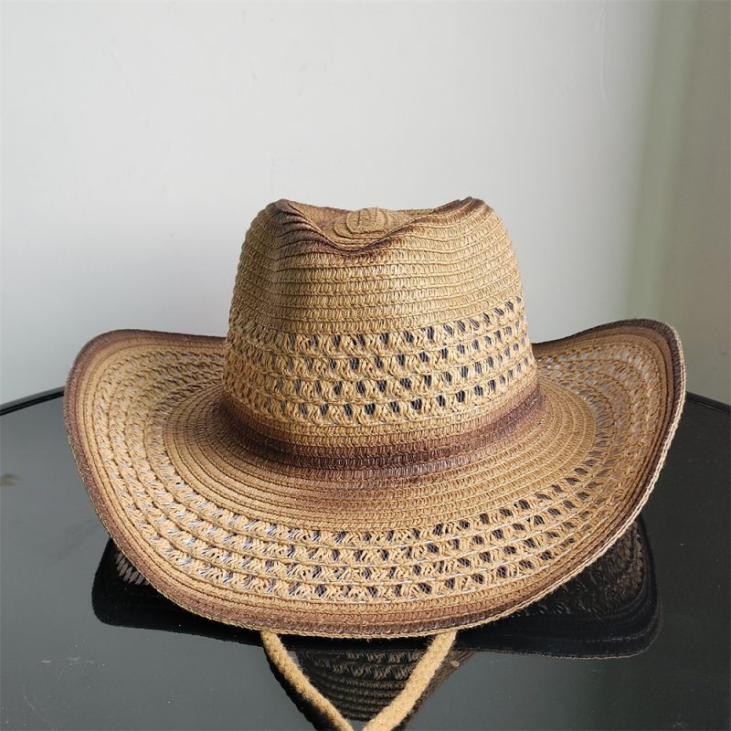 Holllow Cowboy Straw Hat Women Men Summer Handmade Vintage Hollow Western brim Sun Protection Fisherman Mountaineering Bohemian - Image 7