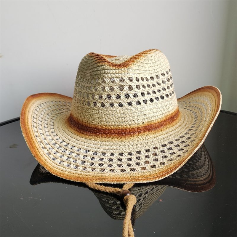 Holllow Cowboy Straw Hat Women Men Summer Handmade Vintage Hollow Western brim Sun Protection Fisherman Mountaineering Bohemian - Image 13