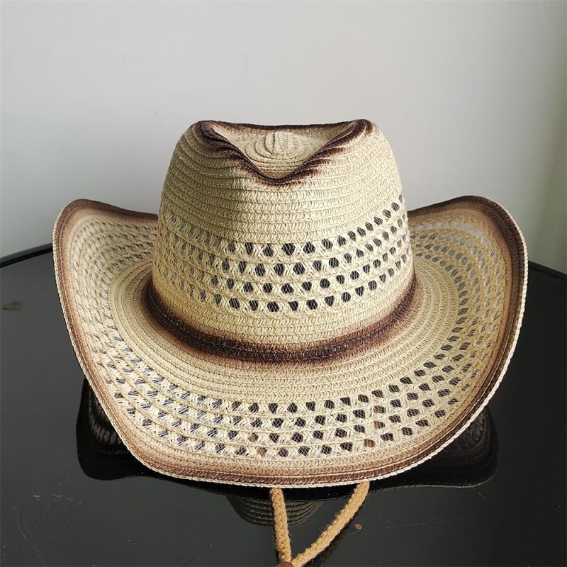Holllow Cowboy Straw Hat Women Men Summer Handmade Vintage Hollow Western brim Sun Protection Fisherman Mountaineering Bohemian - Image 14