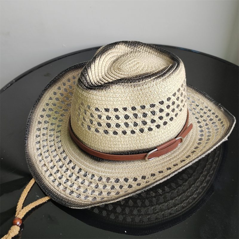 Holllow Cowboy Straw Hat Women Men Summer Handmade Vintage Hollow Western brim Sun Protection Fisherman Mountaineering Bohemian - Image 16