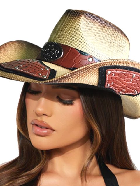 Retro Western Cowboy Straw hat men women Fashion Large Brim straw hat Party Outdoor summer Sunshade Jazz Hat sombrero vaquero