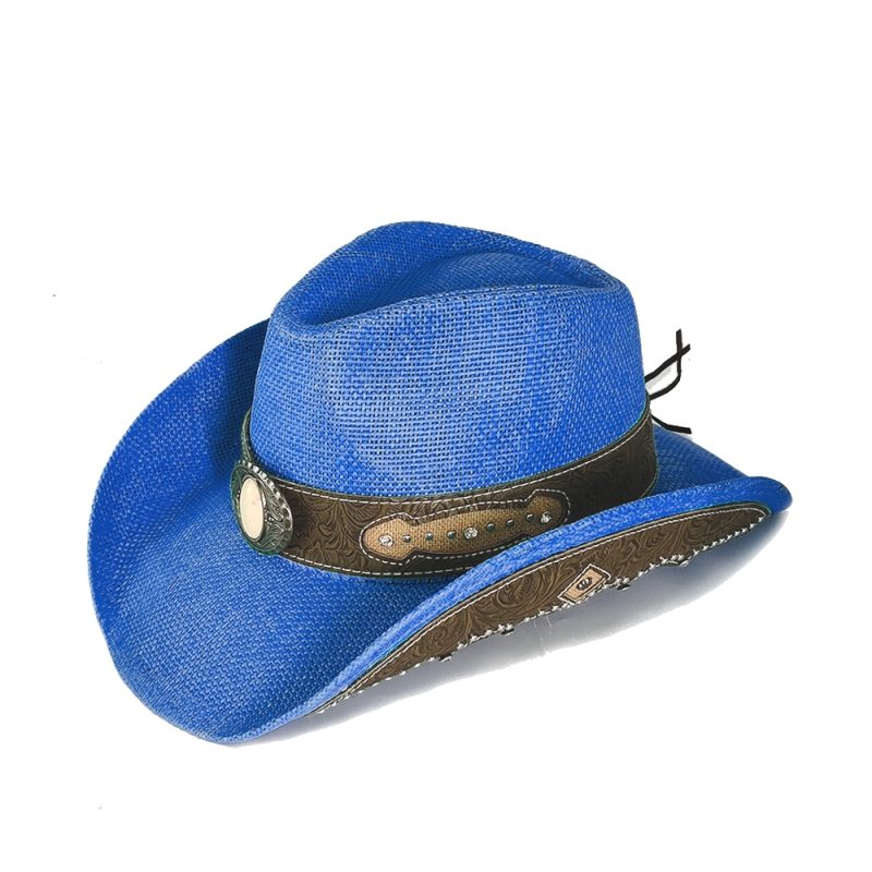 Retro Western Cowboy Straw hat men women Fashion Large Brim straw hat Party Outdoor summer Sunshade Jazz Hat sombrero vaquero - Image 41