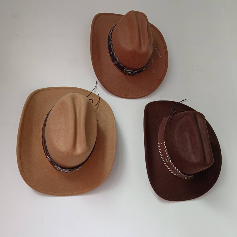 New 9CM Wide Brim Western Cowboy Hat For Men's Vintage Fascinator Cowgirl Jazz Hat Cloche Church Caps Sombrero Hombre - Image 3