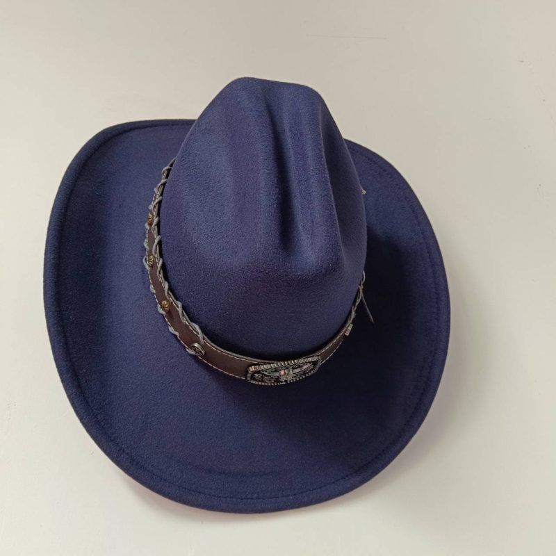 New 9CM Wide Brim Western Cowboy Hat For Men's Vintage Fascinator Cowgirl Jazz Hat Cloche Church Caps Sombrero Hombre - Image 17