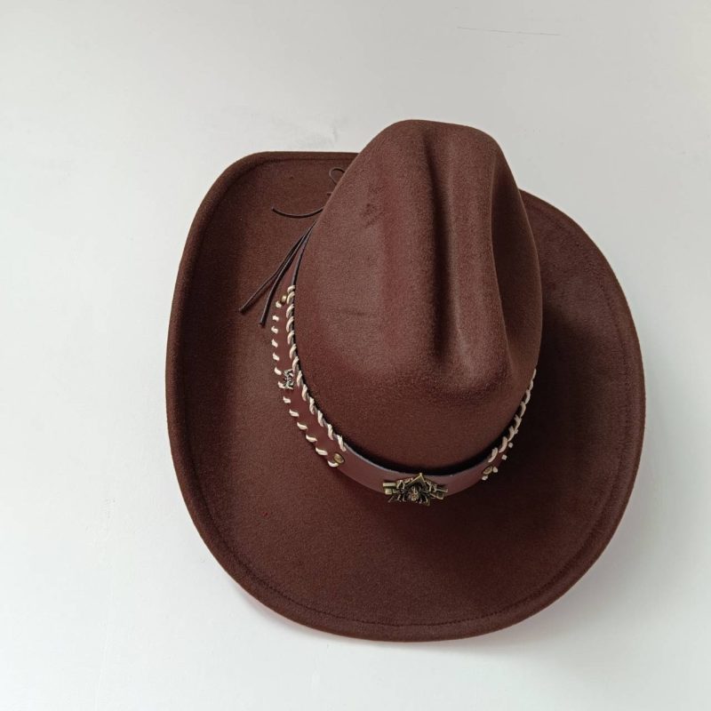 New 9CM Wide Brim Western Cowboy Hat For Men's Vintage Fascinator Cowgirl Jazz Hat Cloche Church Caps Sombrero Hombre - Image 22