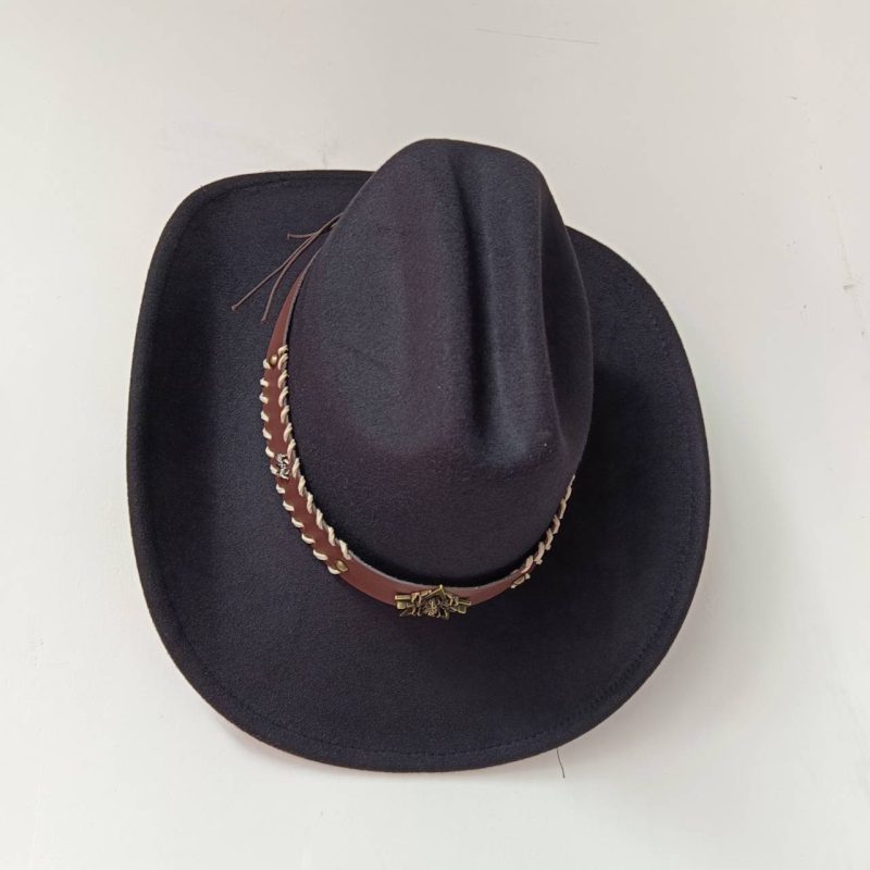 New 9CM Wide Brim Western Cowboy Hat For Men's Vintage Fascinator Cowgirl Jazz Hat Cloche Church Caps Sombrero Hombre - Image 25