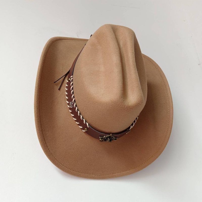 New 9CM Wide Brim Western Cowboy Hat For Men's Vintage Fascinator Cowgirl Jazz Hat Cloche Church Caps Sombrero Hombre - Image 26