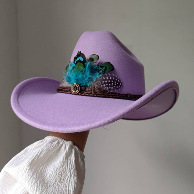 New 9CM Wide Brim Western Cowboy Hat For Men's Vintage Fascinator Cowgirl Jazz Hat Cloche Church Caps Sombrero Hombre - Image 34