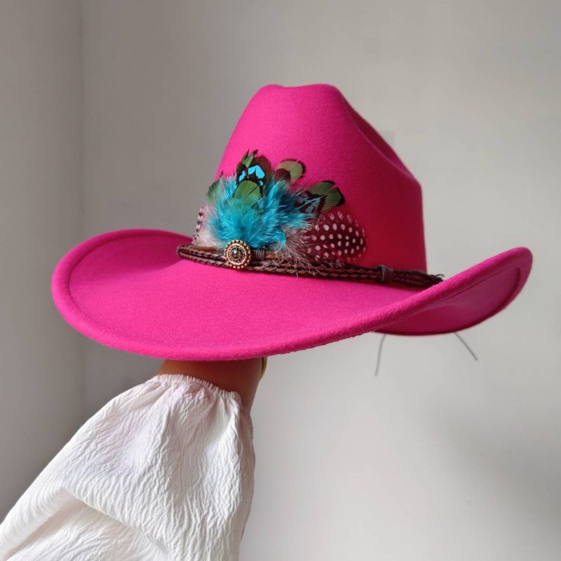 New 9CM Wide Brim Western Cowboy Hat For Men's Vintage Fascinator Cowgirl Jazz Hat Cloche Church Caps Sombrero Hombre - Image 39