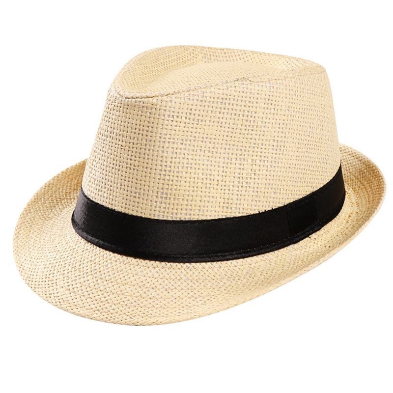 Sunhat Women Men Fashion Summer Casual Trendy Beach Sun Straw Hat Cowboy Fedora Hat Gangster Cap Sun Hat Small Hat Sunscreen - Image 3