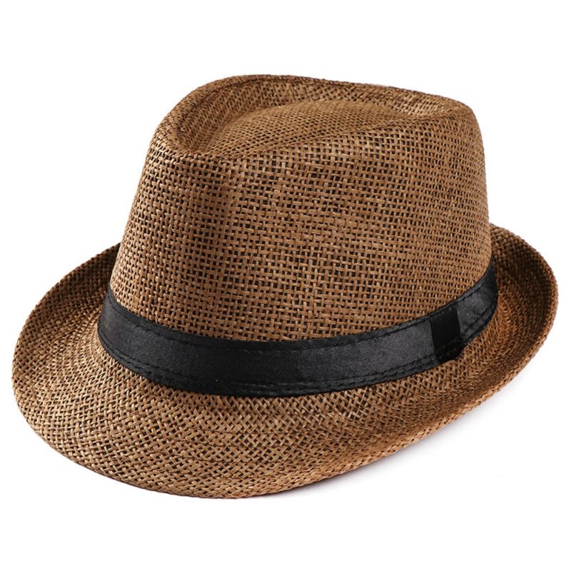 Sunhat Women Men Fashion Summer Casual Trendy Beach Sun Straw Hat Cowboy Fedora Hat Gangster Cap Sun Hat Small Hat Sunscreen - Image 7