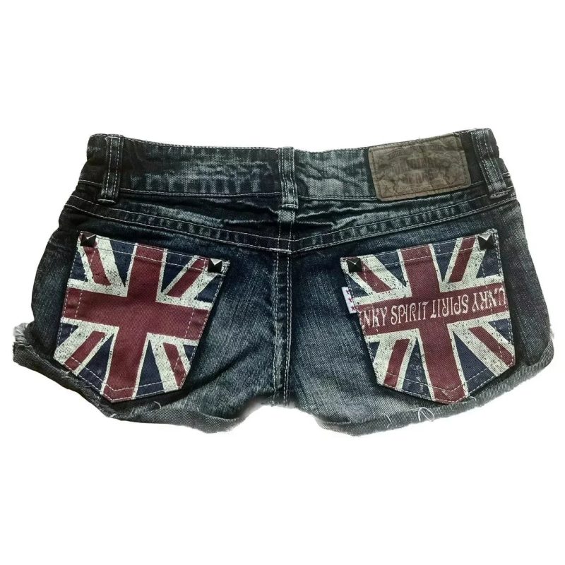 Y2K Mini Shorts Womens Harajuku Vintage Cross Graphic Pockets Embroidery Low Waist Shorts Gothic Sexy Hot Girl Hip Denim Shorts - Image 11