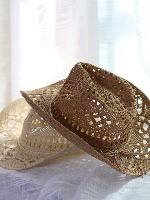 Straw Western Cowboy Hat Hand Made Beach Felt Sunhats Party Cap For Man Woman Curling Brim Cap Sun Protection Unisex Hats