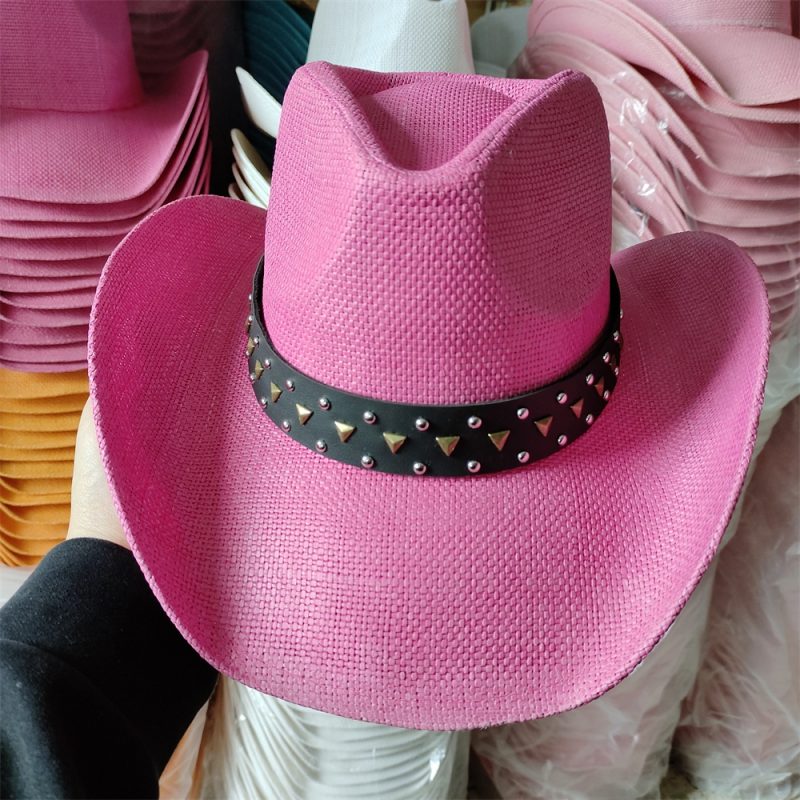 Men's Cardboard Straw Hat Large Brim Western Cowboy Straw Hat for Men and Women Outdoor Summer Sun Hat Double Concave Cowboy Hat - Image 7