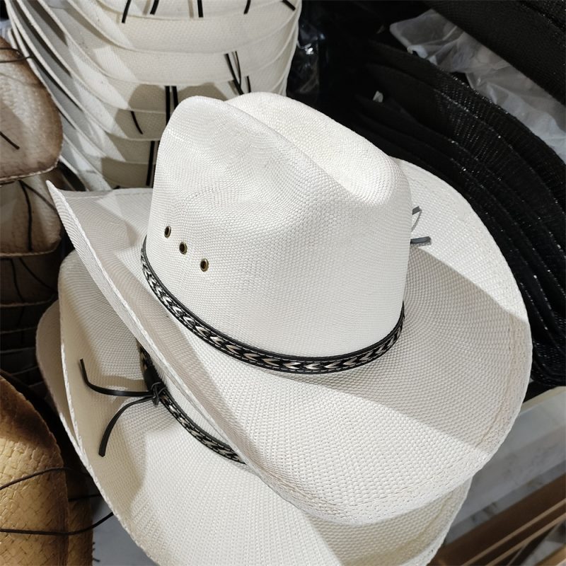 Men's Cardboard Straw Hat Large Brim Western Cowboy Straw Hat for Men and Women Outdoor Summer Sun Hat Double Concave Cowboy Hat - Image 8