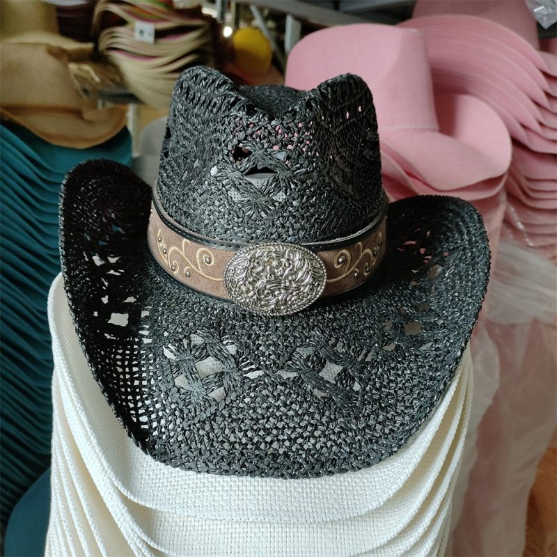 Men's Cardboard Straw Hat Large Brim Western Cowboy Straw Hat for Men and Women Outdoor Summer Sun Hat Double Concave Cowboy Hat - Image 19