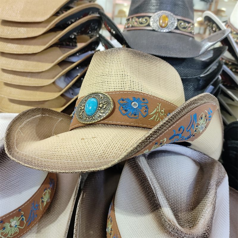Men's Cardboard Straw Hat Large Brim Western Cowboy Straw Hat for Men and Women Outdoor Summer Sun Hat Double Concave Cowboy Hat - Image 22