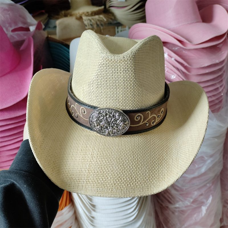 Men's Cardboard Straw Hat Large Brim Western Cowboy Straw Hat for Men and Women Outdoor Summer Sun Hat Double Concave Cowboy Hat - Image 25