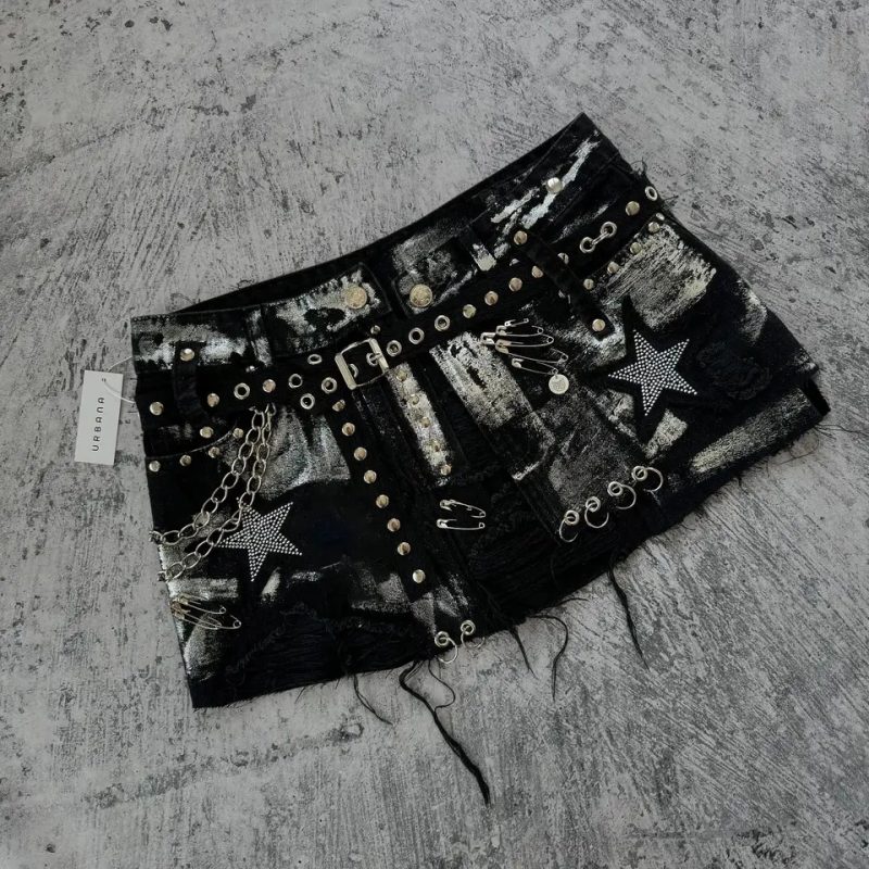 Vintage Graphic Print Y2K Pants Streetwear Womens Shorts Fashion Hip-hop Short Jeans Women Clothing Casual Sexy Shorts for Women - Image 8