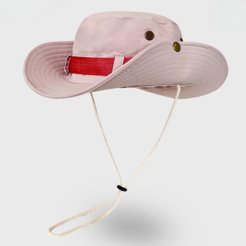 56-58cm Pink Western Cowboy Hat Women Spring Summer Sweet Cool Babes Outdoor Climbing Hat Camping Big Eaves Sunscreen Bucket Hat - Image 2