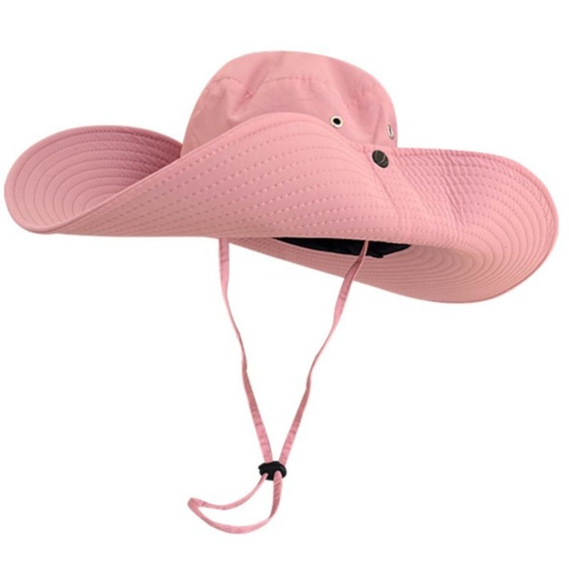 56-58cm Pink Western Cowboy Hat Women Spring Summer Sweet Cool Babes Outdoor Climbing Hat Camping Big Eaves Sunscreen Bucket Hat - Image 4
