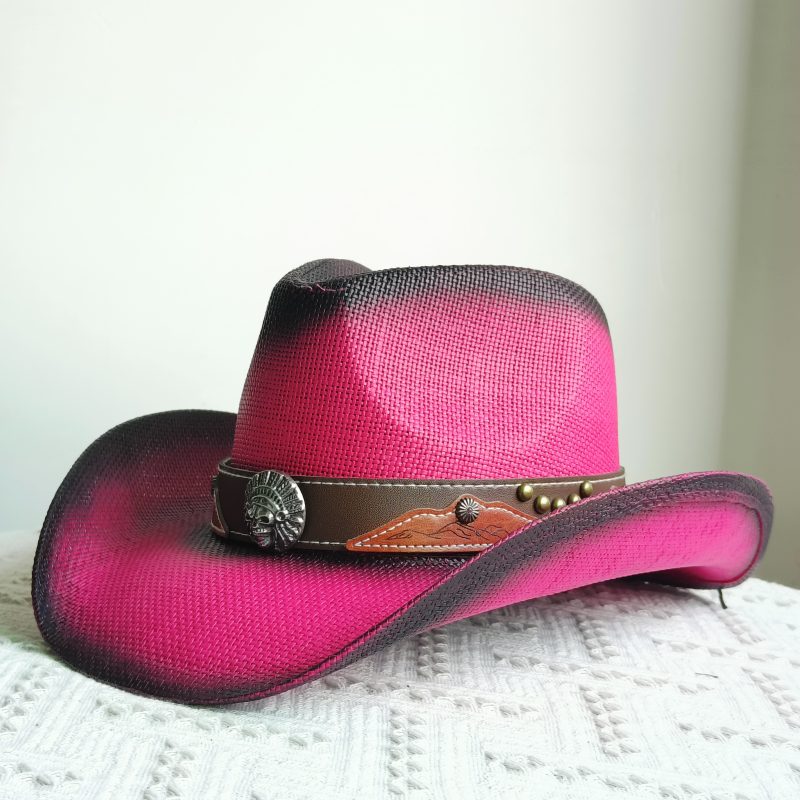 Hand-painted Western Cowboy hat Bronze green hat for men women Large Brim stiff straw hat summer sombrero vaquero hombreковбойс - Image 20