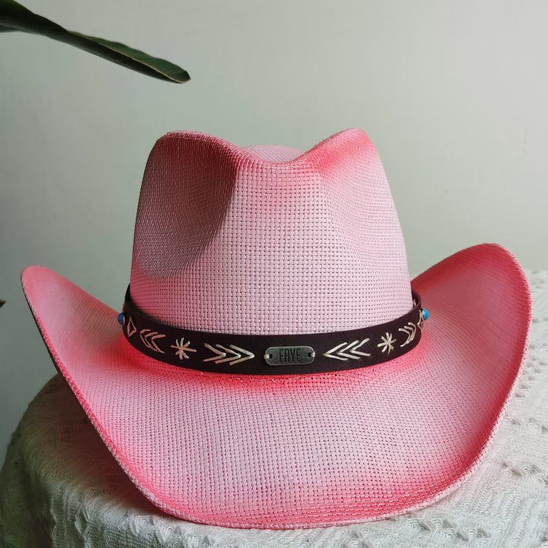 Hand-painted Western Cowboy hat Bronze green hat for men women Large Brim stiff straw hat summer sombrero vaquero hombreковбойс - Image 29