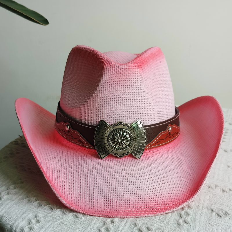 Hand-painted Western Cowboy hat Bronze green hat for men women Large Brim stiff straw hat summer sombrero vaquero hombreковбойс - Image 32