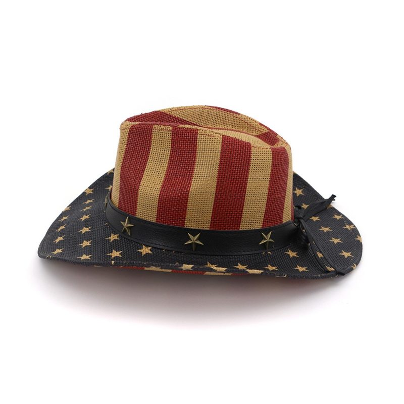 Men’s Vintage USA American Flag Cowboy Hat - Image 2