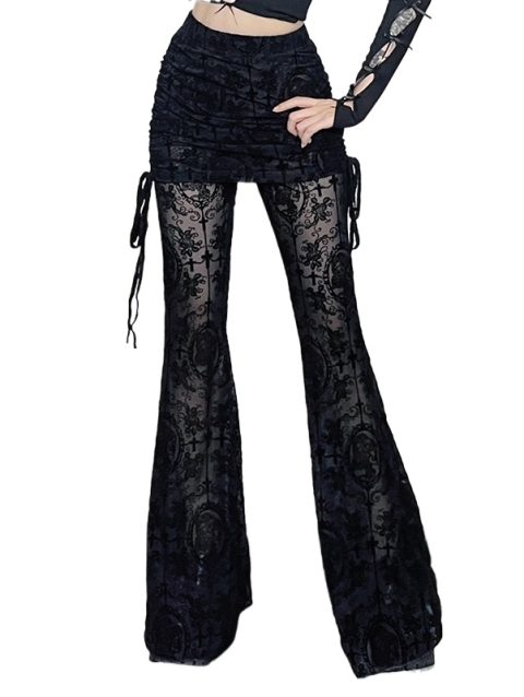 CF24374 Autumn 2025New, European and American temperament Sexy Spice Girl Versatile Cross Flocking Culottes Women
