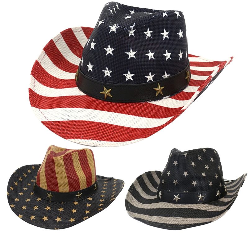 Men’s Vintage USA American Flag Cowboy Hat - Image 5