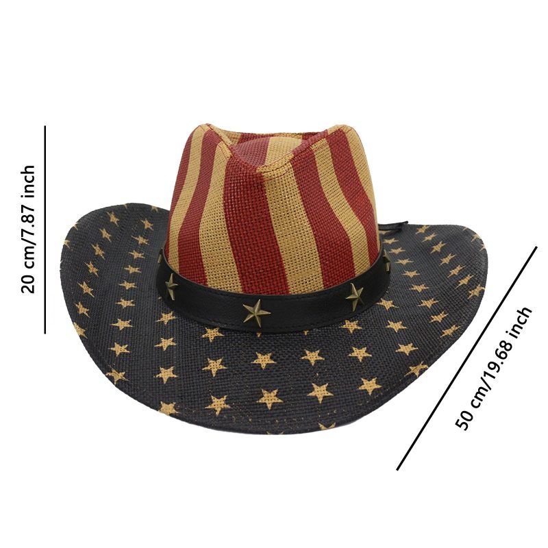 Men’s Vintage USA American Flag Cowboy Hat - Image 6