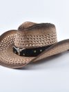 Straw Western Cowboy Hat for Women Men Summer Hollow Out Beach Sun Hats
