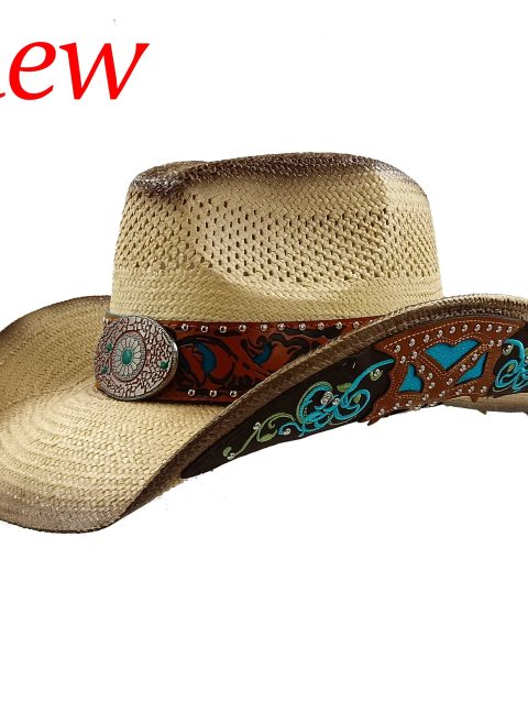 Western cowboy straw hat custom men and women retro wide-brimmed cowboy hat hollow hat sun hat sombrero