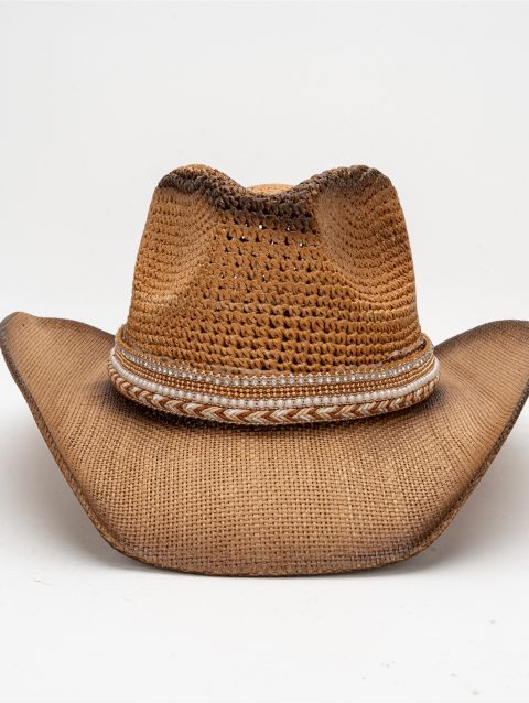 Stylish Men Women Wide Brim Straw Sun Hat Breathable Western Style Cowgirl Hat with Wide Belt for Beach Cap Fashion