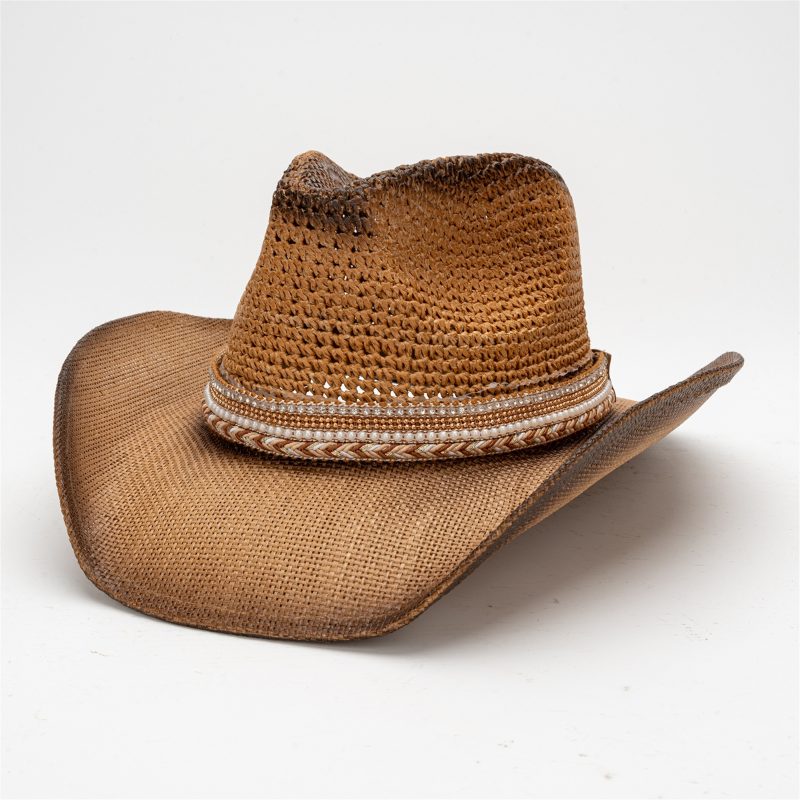 Stylish Men Women Wide Brim Straw Sun Hat Breathable Western Style Cowgirl Hat with Wide Belt for Beach Cap Fashion - Image 4