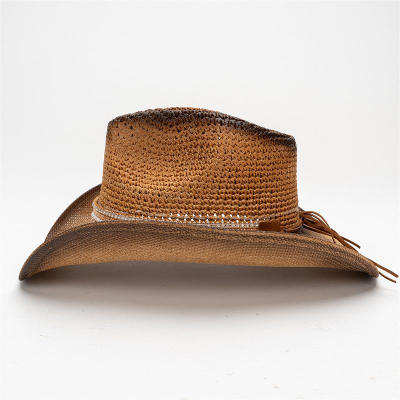 Stylish Men Women Wide Brim Straw Sun Hat Breathable Western Style Cowgirl Hat with Wide Belt for Beach Cap Fashion - Image 6