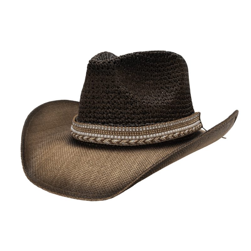 Stylish Men Women Wide Brim Straw Sun Hat Breathable Western Style Cowgirl Hat with Wide Belt for Beach Cap Fashion - Image 8